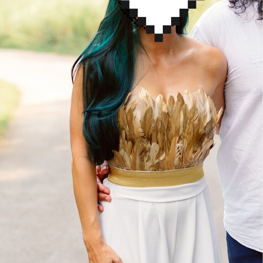 Akira Feather Fly away Gold corset top